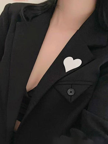 Solid Color Heart Shape Brooch Accessories