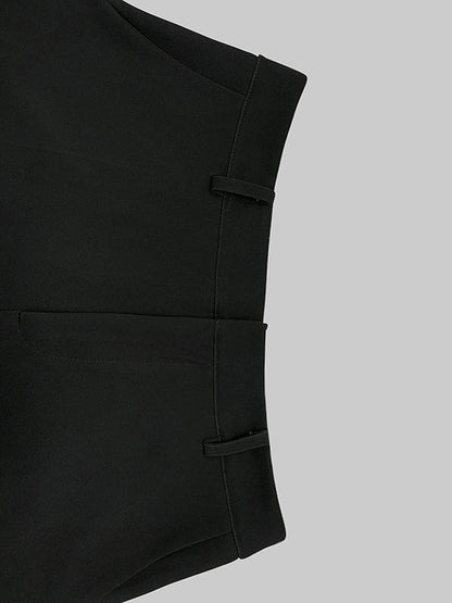 Loose Elasticity Pockets Printed Split-Joint Pants Trousers