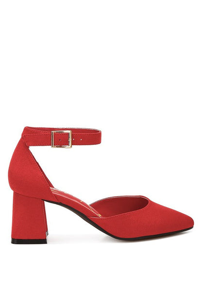 Rozita Microfiber Block Heel Sandals