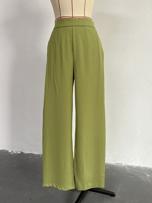 Long Sleeves Printed Heaps Collar Shirts Top + High Waisted Pants Bottom Two Pieces Set