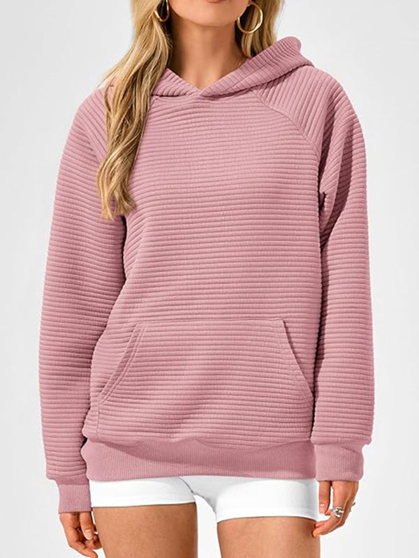 Kapuzenpullover mit langen Ärmeln, Taschen, einfarbig, geteilte Gelenke, Hoodies 