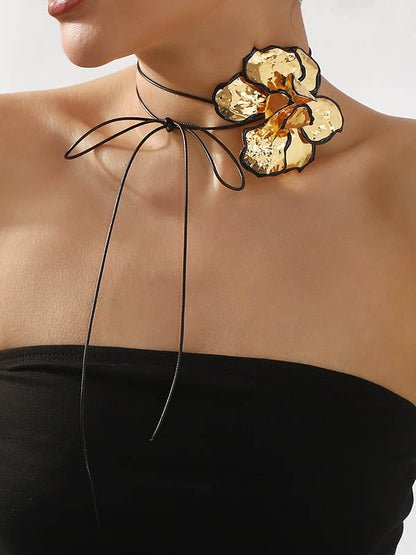 Flower Shape Tied Necklaces Accessories
