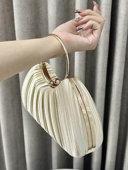 Chains Lock Pleated Crossbody Bags Evening Bags & Clutches