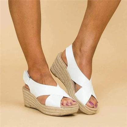 Paloma | Women's Espadrille Wedge Sandals with Cross Straps