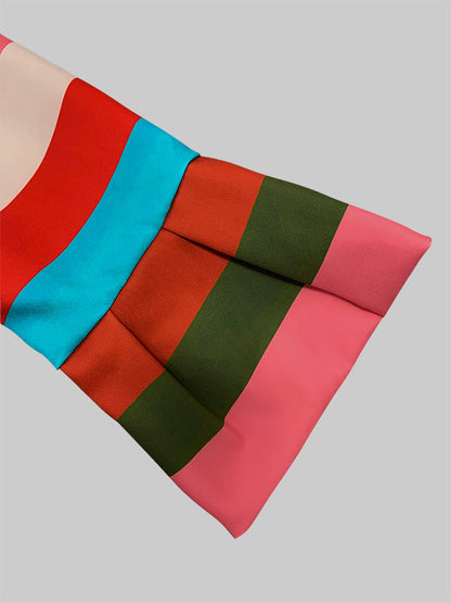 Vestes à revers rayées multicolores à manches évasées 
