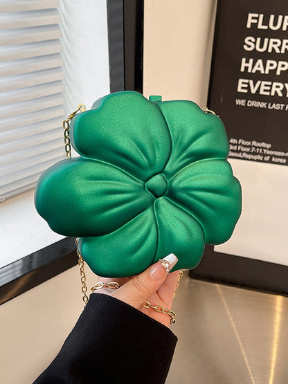 Sacs à bandoulière brillants en forme de fleur avec chaînes 