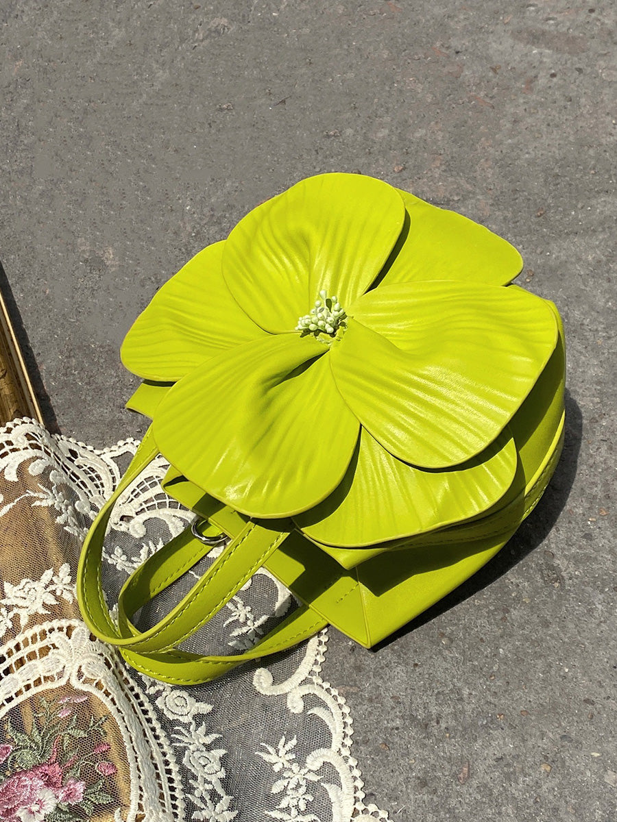 Solid Color Flower Shape Satchels Handbags