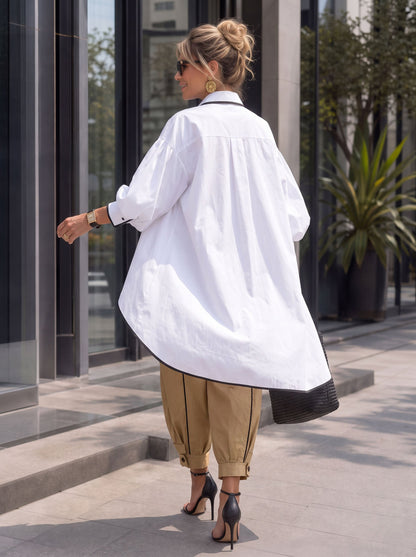 Solid Color Pockets Elasticity Buttoned Wide Leg Cropped Trousers Pants