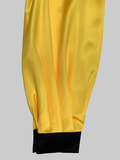 Long Sleeves Loose Buttoned Contrast Color Flower Print Split-Joint Lapel Blouses&Shirts Tops