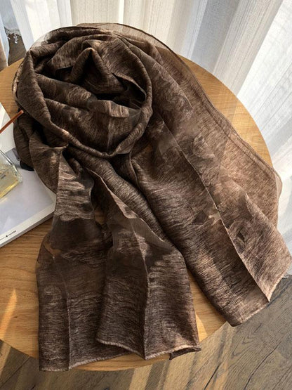 Écharpe châle simple en tissu de soie imitée 