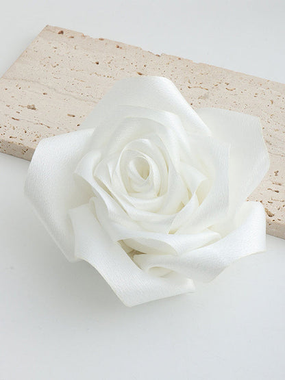 Flower Shape Solid Color Brooch Accessories WHITE One_size