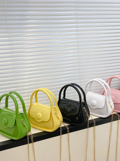 Chains Solid Color Crossbody Bags Satchels
