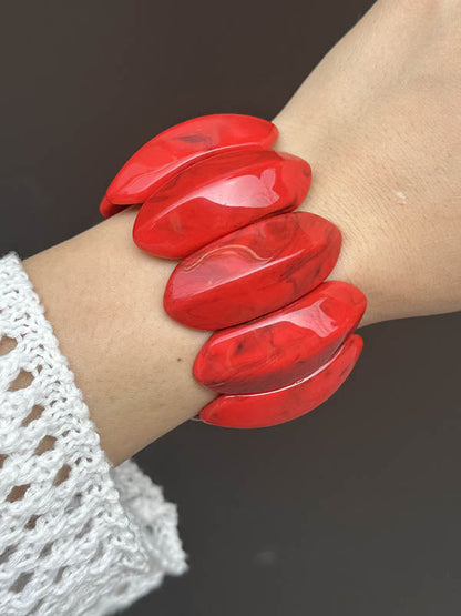 Geometric Shiny Bracelet Accessories RED C One_size