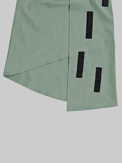 A-Line Loose Asymmetric Elasticity Pockets Split-Joint Skirts Bottoms