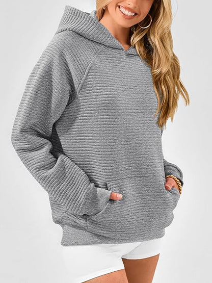 Kapuzenpullover mit langen Ärmeln, Taschen, einfarbig, geteilte Gelenke, Hoodies 
