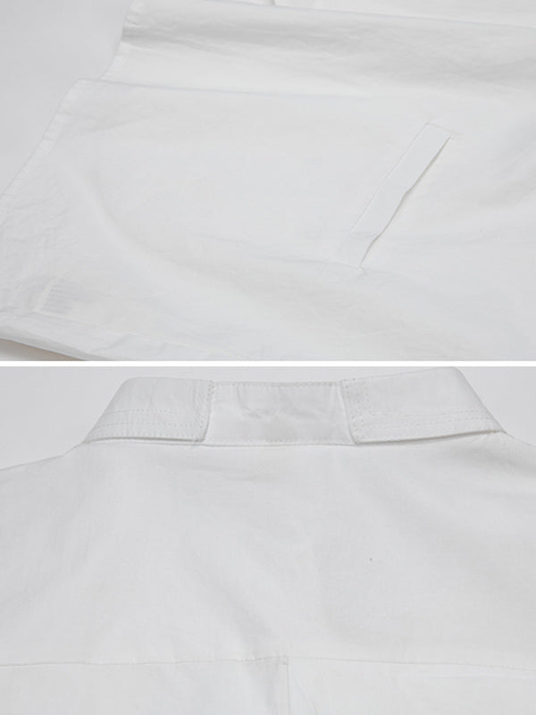 Original Solid Irregularity Lapel Blouse