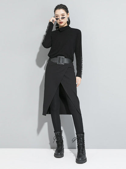 False Two Solid Split-Joint Culotte