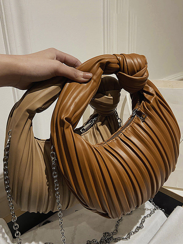 Pleated Split-Joint Zipper Bags Accessories Handbags Shoulder Bags