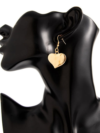 Normcore Chains Geometric Heart Shape Drop Earrings