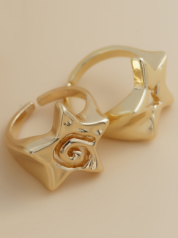 Normcore Adjustable Hollow Star Shape Rings Accessories