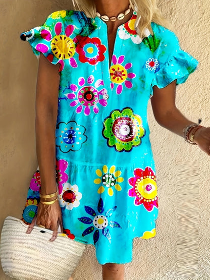 Daphne | Women's Floral Flowy Draped Maxi Dress