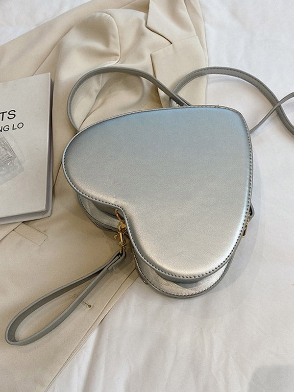 Heart Shape Split-Joint Zipper Bags Crossbody Bags Handbags