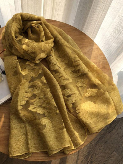 Écharpe châle simple en tissu de soie imitée 