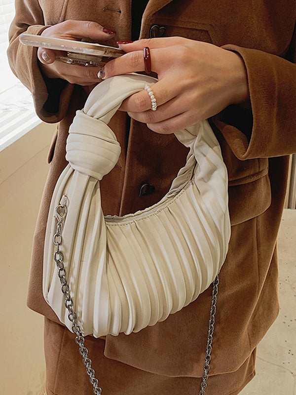 Pleated Split-Joint Zipper Bags Accessories Handbags Shoulder Bags