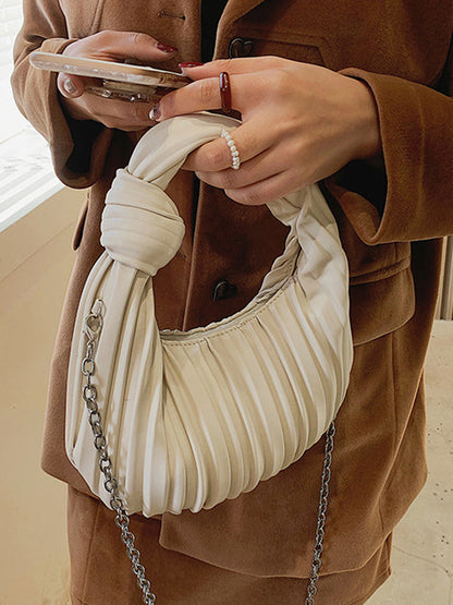 Pleated Split-Joint Zipper Bags Accessories Handbags Shoulder Bags