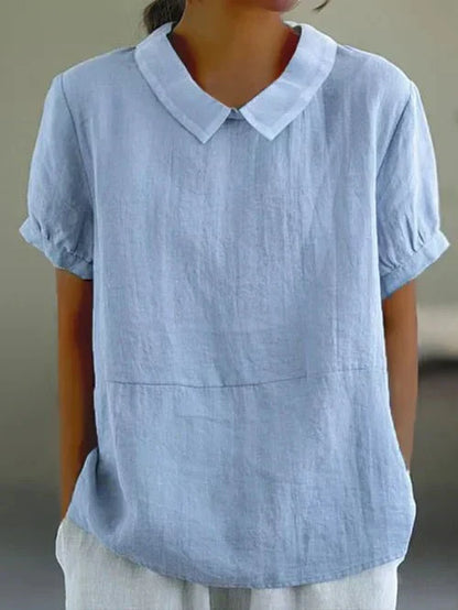 Ivy | Women's Peter Pan Collar Short Sleeve Casual Top