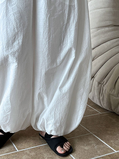 Haremshose mit hoher Taille, Elastizität, einfarbig, Hose mit geteiltem Gelenk 