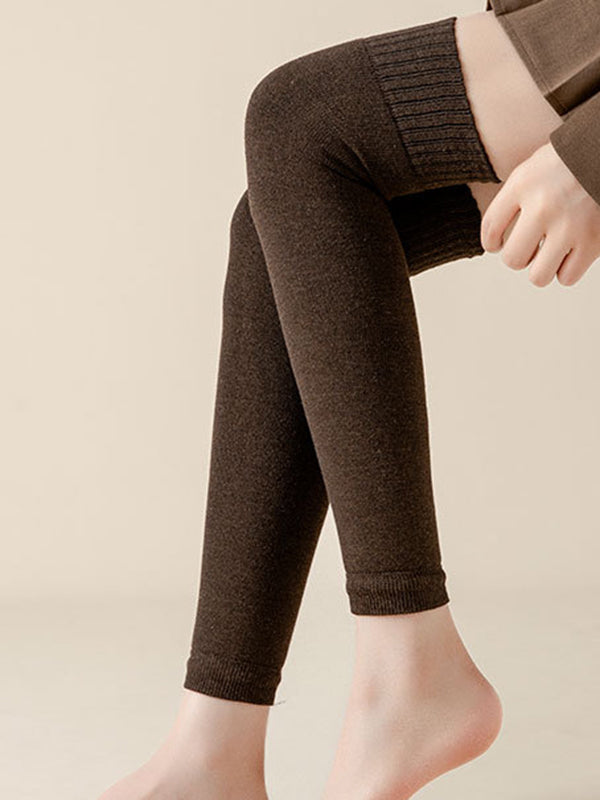 Casual Skinny Keep Warm Solid Color Leg Warmers Accessories COFFEE One_size