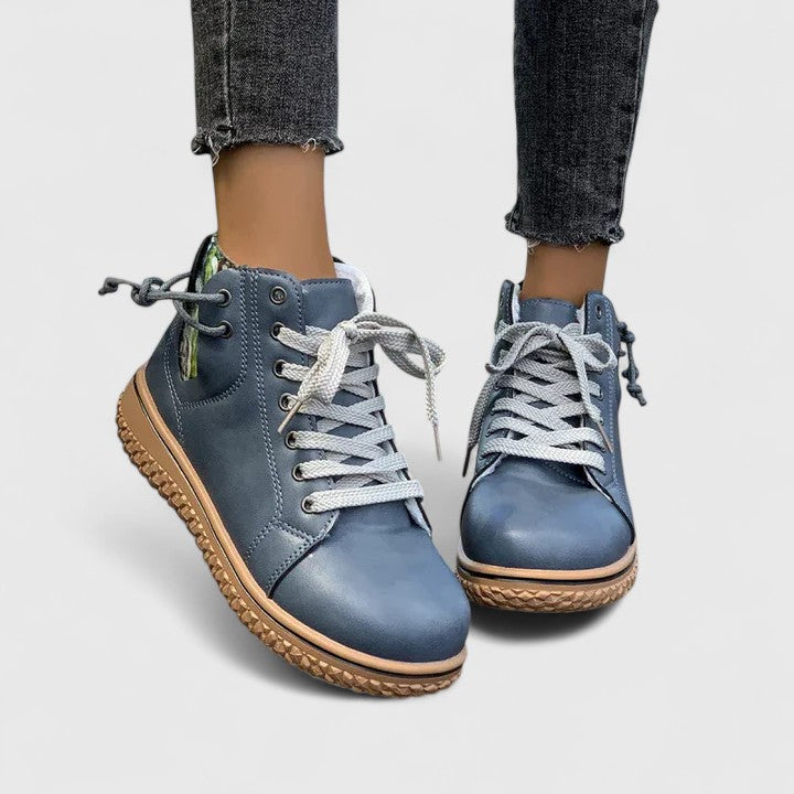 Beatrice | Women's Lace Up Blue Ankle Boots