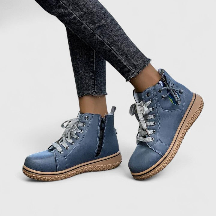 Beatrice | Women's Lace Up Blue Ankle Boots