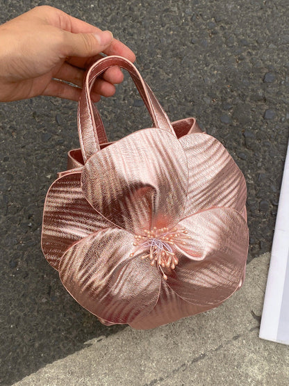 Solid Color Flower Shape Satchels Handbags