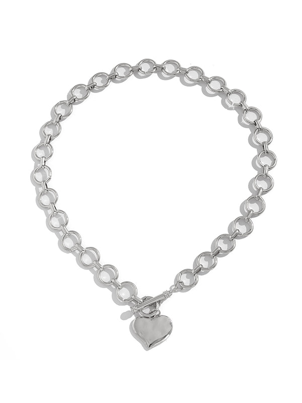 Normcore Chains Geometric Heart Shape Necklaces Accessories