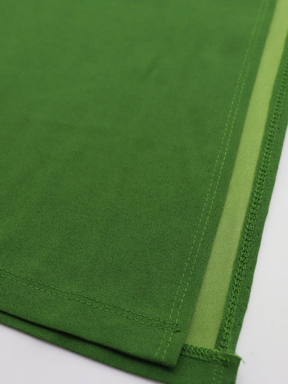 Robe longue ample à col en V et cordon de serrage, couleur unie 