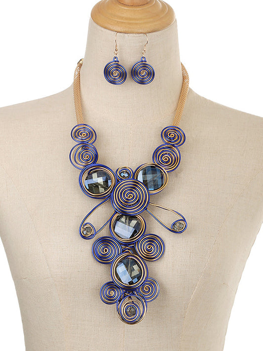 Artisan Gemstone Wirework Necklace & Earring Set