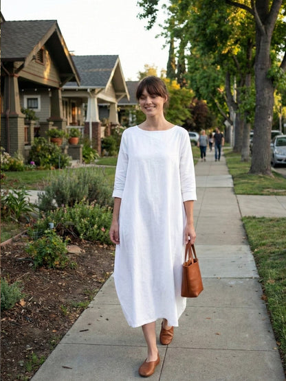 Serena | Women's Oversized Boho Maxi Dress with 3/4 Sleeves