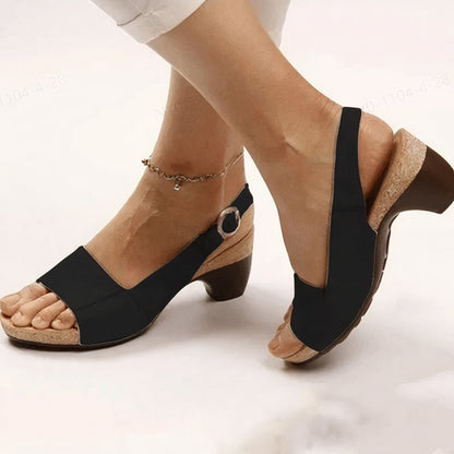 Brielle | Women's Open Toe Block Heel Slingback Sandal