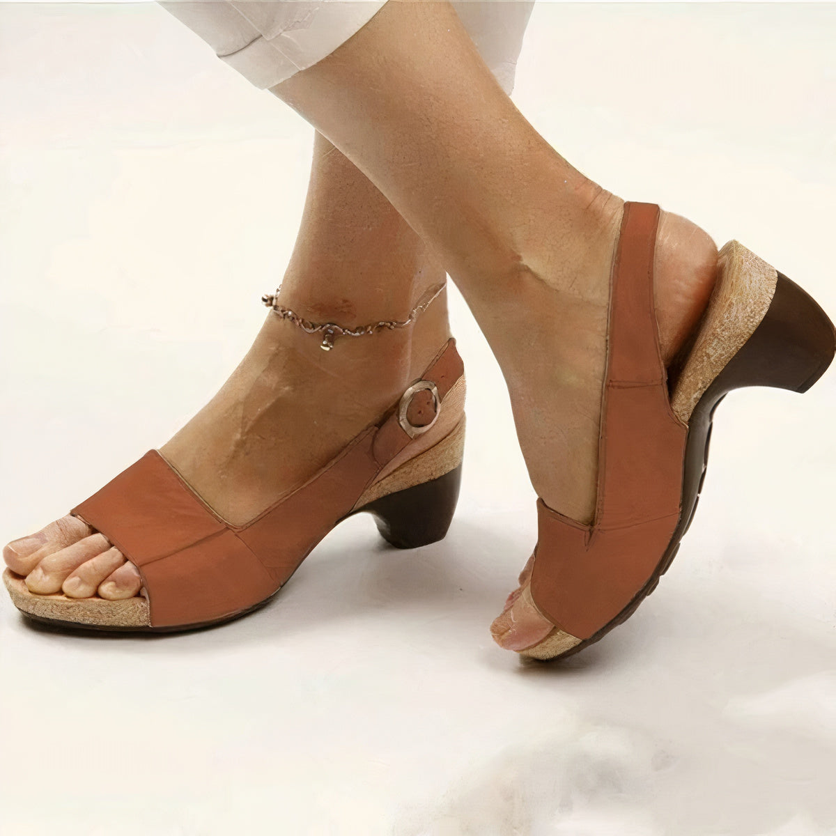 Brielle | Women's Open Toe Block Heel Slingback Sandal