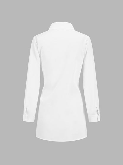 Monroe | Women's Tie Waist Button Down Long Sleeve Shirt Blouse