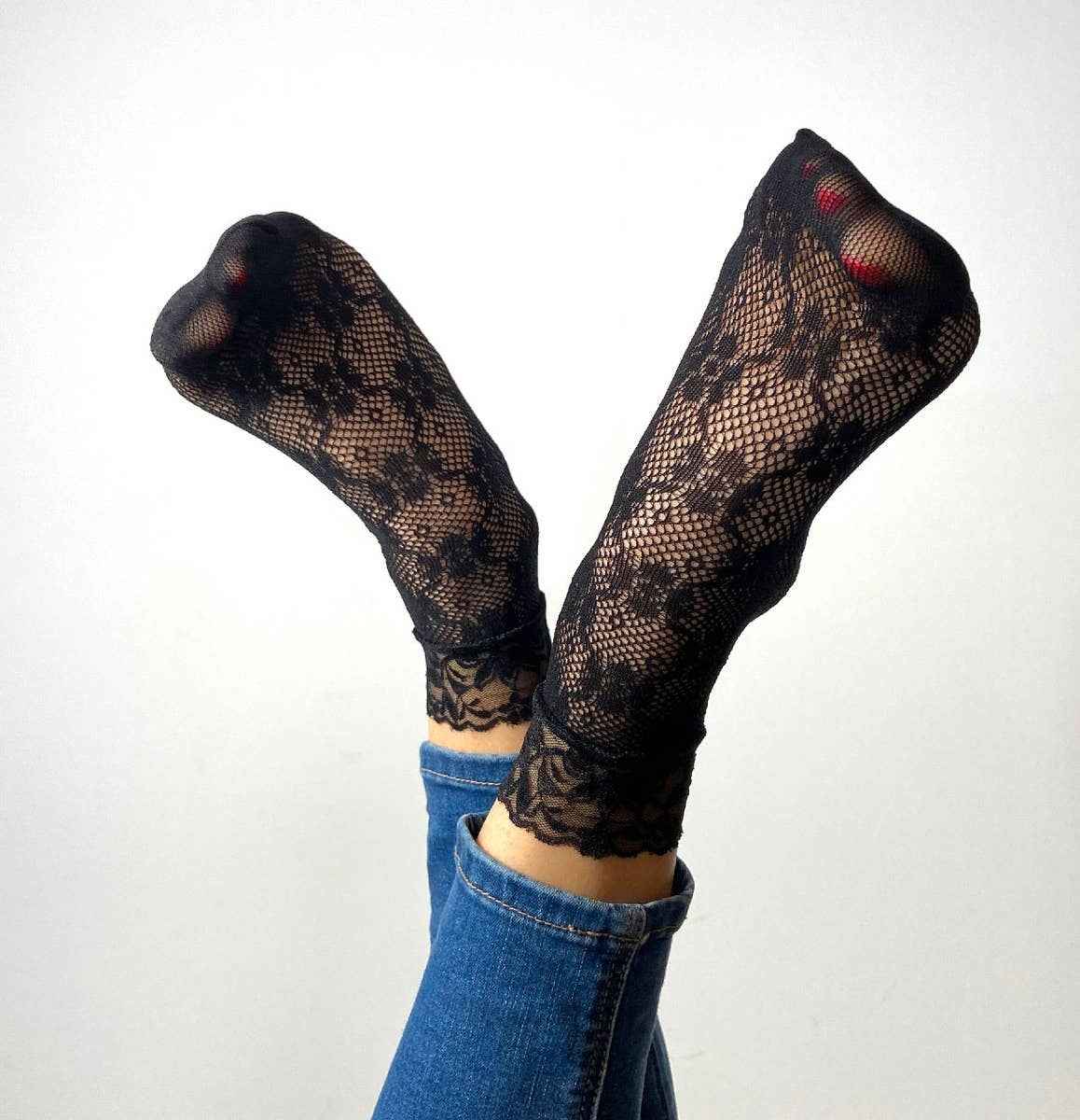 3-Pack Lace and Fishnet Socks
