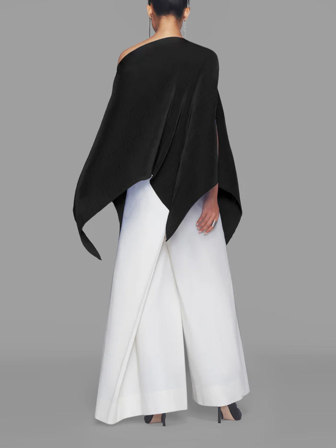 Fledermausärmel, locker, asymmetrisch, einfarbig, One-Shoulder-Blusen und -Shirts 