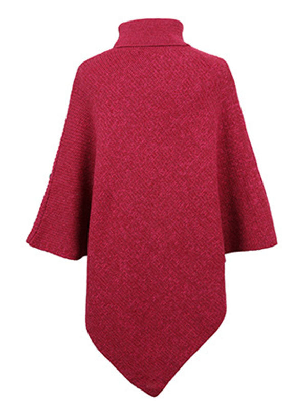 Casual 7 Colors High-Neck Sweater Cape