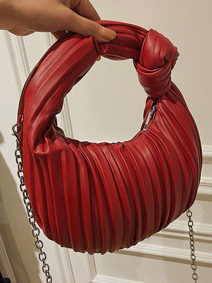 Pleated Split-Joint Zipper Bags Accessories Handbags Shoulder Bags