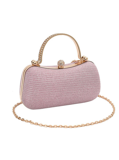Chains Geometric Shiny Bags Crossbody Bags Handbags PINK One_size