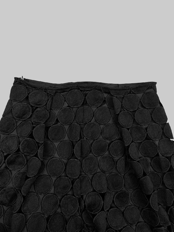 Solid Color Polka Dot Hollow Wide Leg High Waisted Trousers Pants