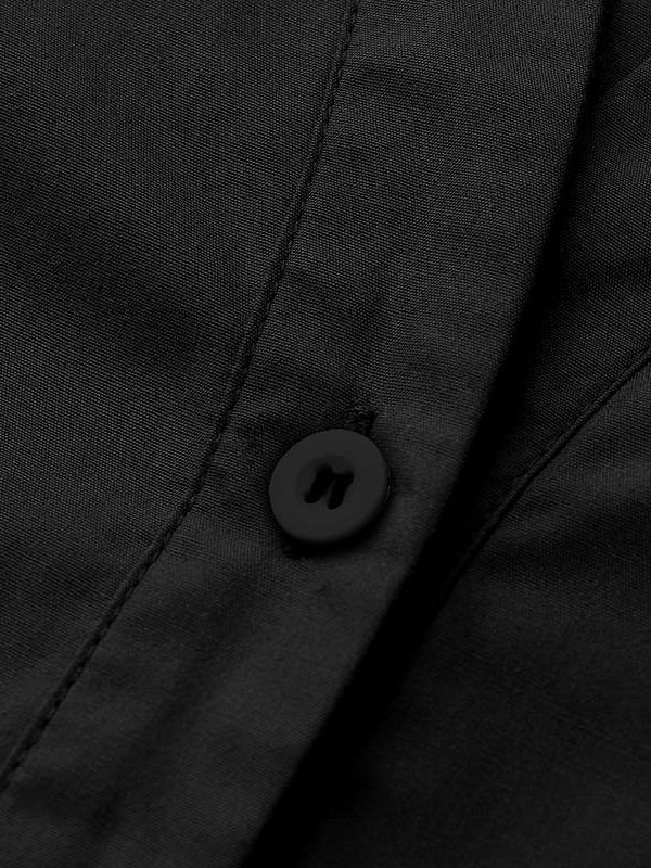 Long Sleeves Loose Solid Color Split-Joint V-Neck Maxi Dresses