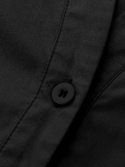 Long Sleeves Loose Solid Color Split-Joint V-Neck Maxi Dresses